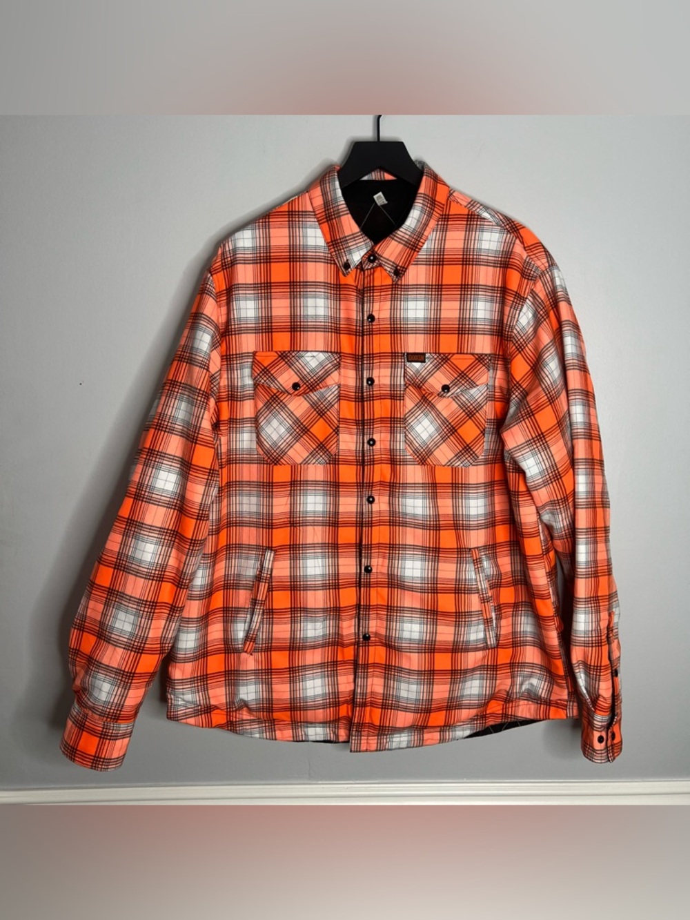 Dixxon Flannel Guardian 2.0 Reversible Flannel Jacket Mens XL Black Orange